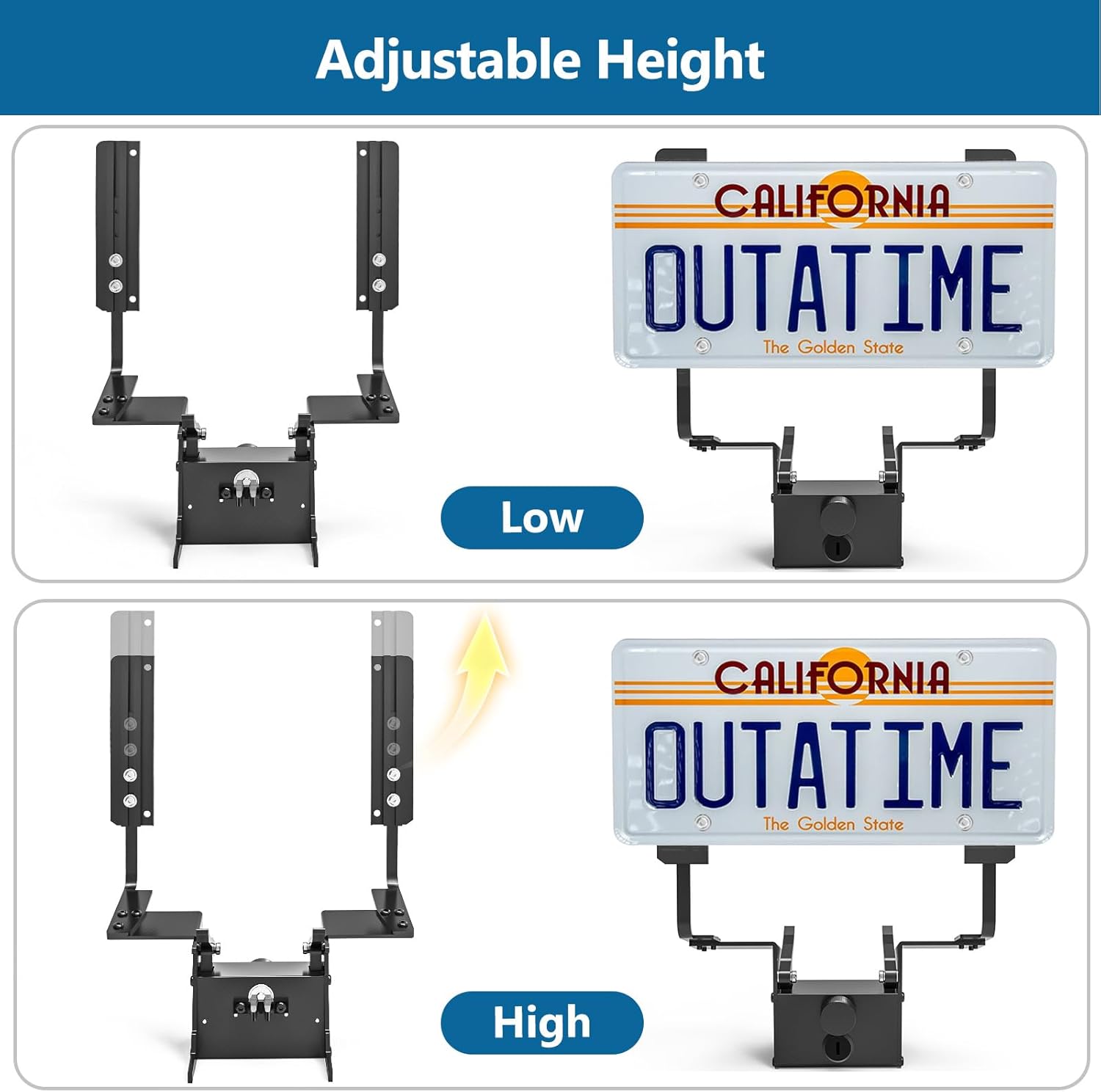 2025 2026 Tesla Model Y Juniper Front License Plate Mount Holder Frame No Drill, No Adhesive, Anti-Theft Lockable Bracket OEM Fit, Height-Adjustable No Block Bumper Camera Visibility Accessories