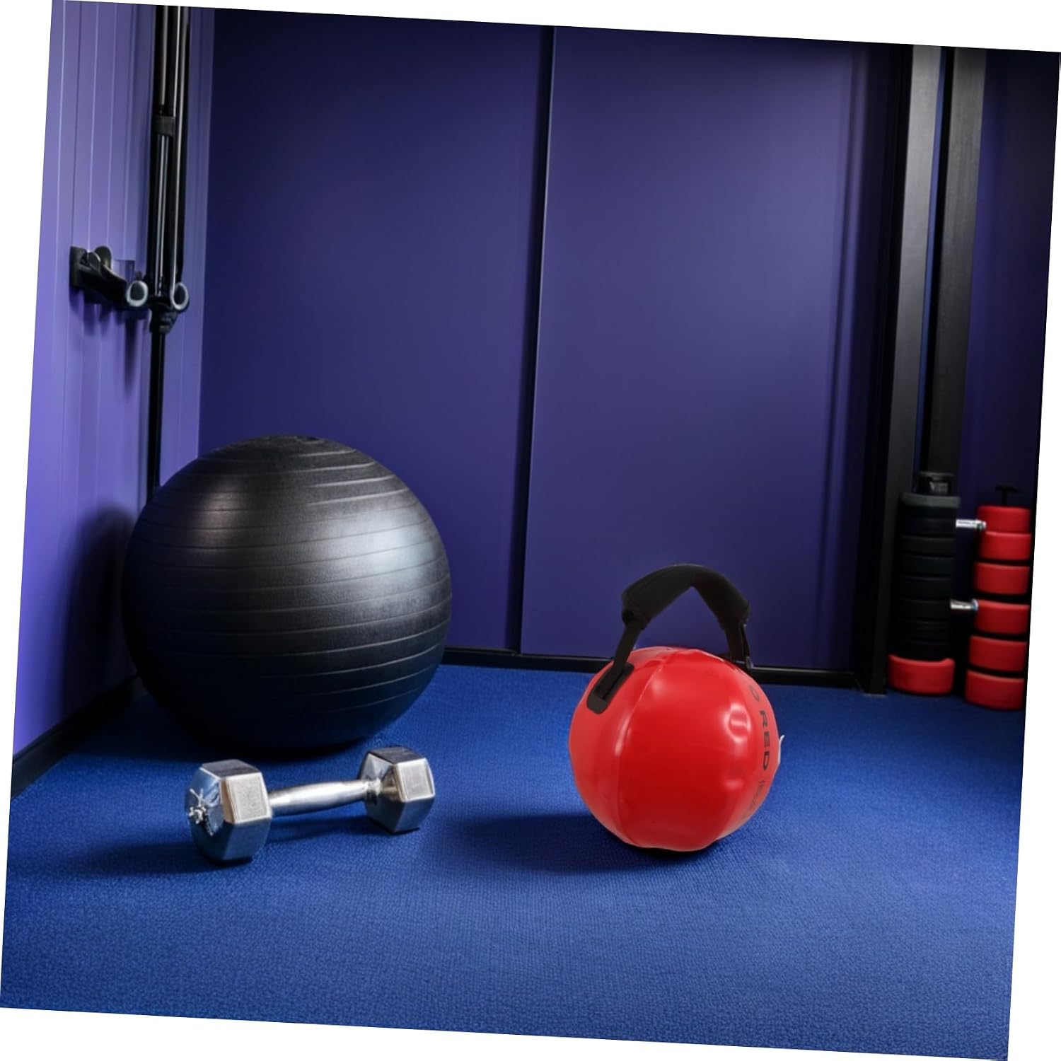 PRETYZOOM Water Weight Exercise Sandbag 30x30cm Red Portable Fillable Fitness Bag for Strength and Balance Training Home Workout