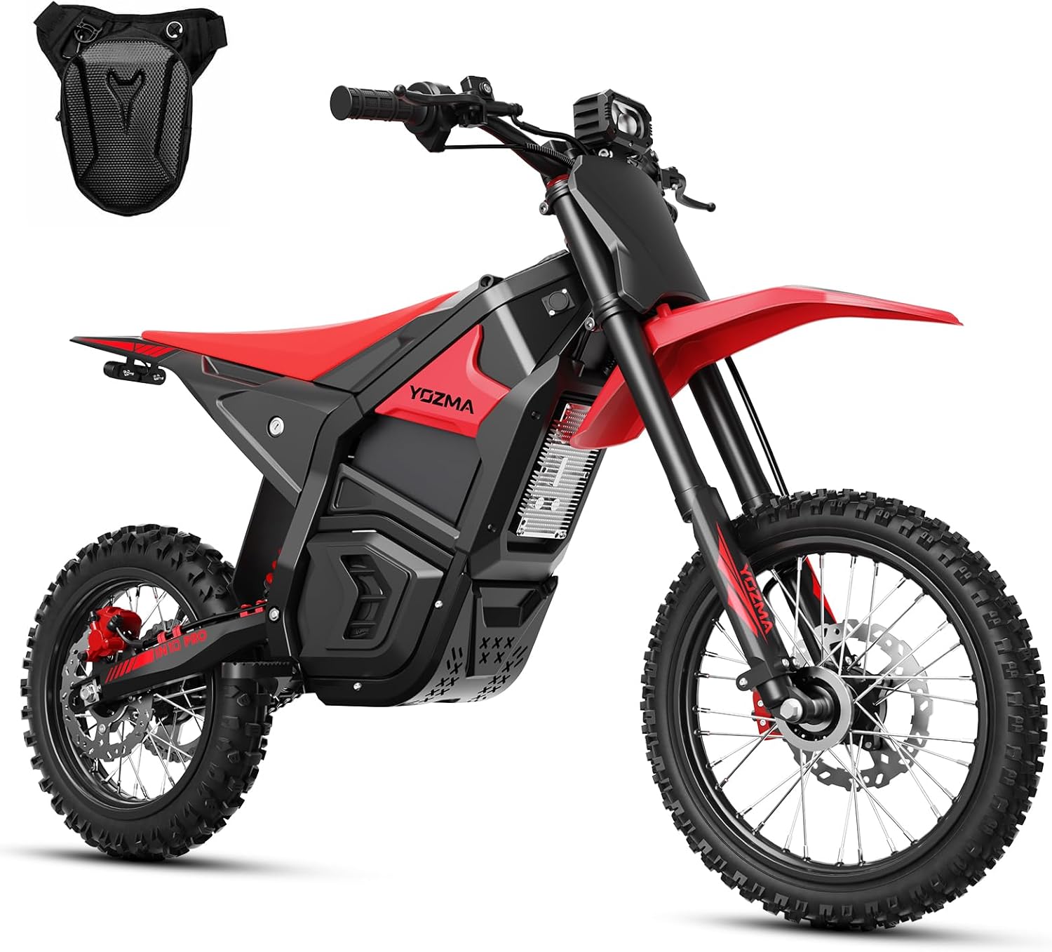 Yozma IN10 Pro Electric Dirt Bike, 5500 Peak Mid- Drive Motor, 50 Mph Max Speed Ebike, 60V 27AH Bttery with 60 Miles Max Range, 17''/14'' Off-Road Tires, Hydraulic Brakes & Dual Shock Absorption