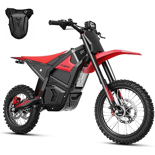 Yozma IN10 Pro Electric Dirt Bike, 5500 Peak Mid- Drive Motor, 50 Mph Max Speed Ebike, 60V 27AH Bttery with 60 Miles Max Range, 17''/14'' Off-Road Tires, Hydraulic Brakes & Dual Shock Absorption