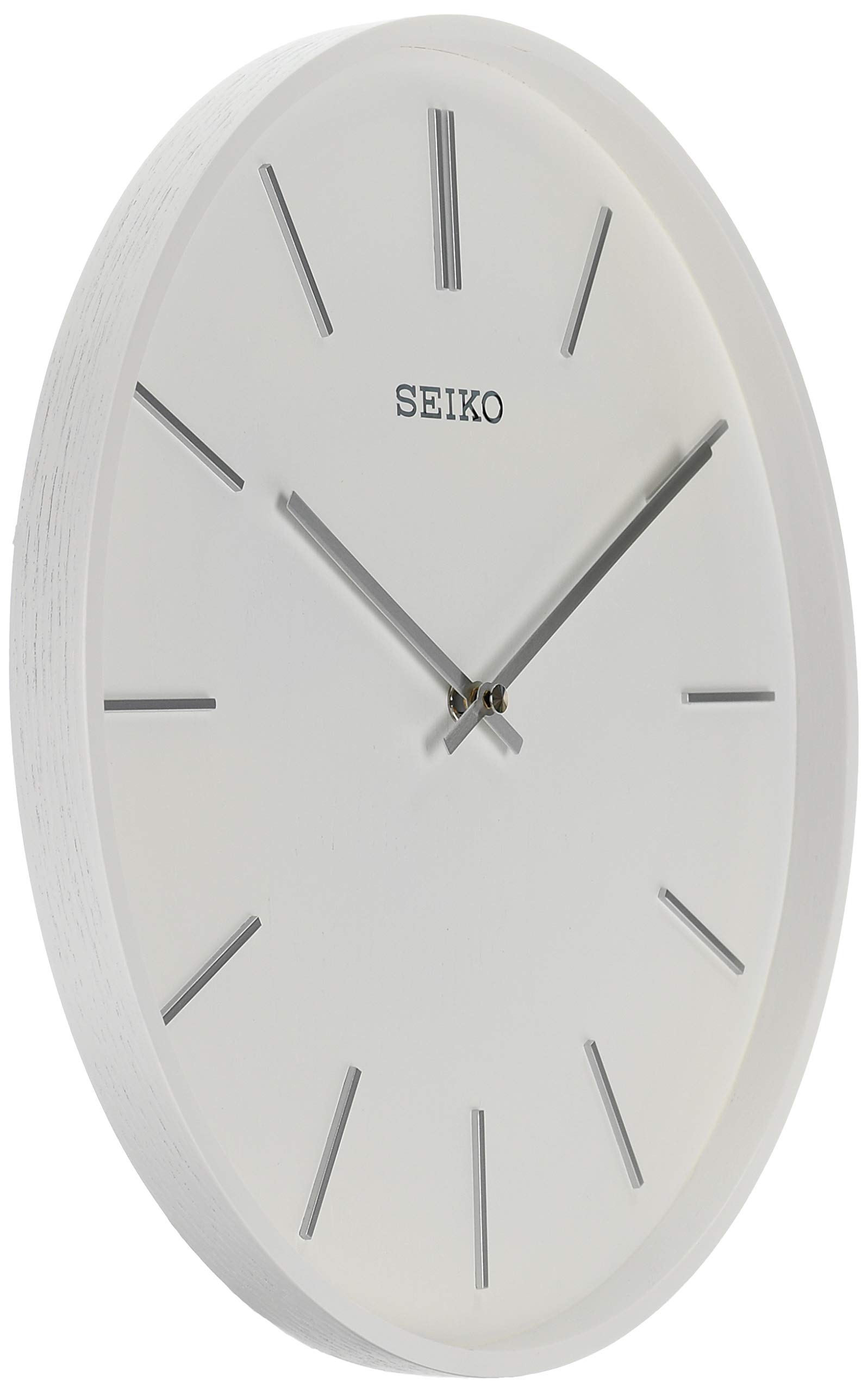 ساعة حائط Seiko خشبية عصرية 33 سم بمؤشرات 3D