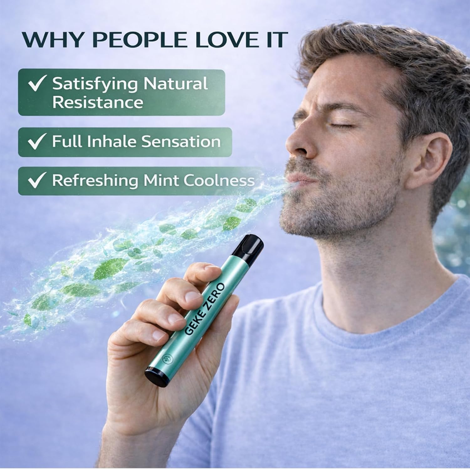 Herbal Diffuser Pen 2 Pack, Quit Smoking Inhaler, Nicotine Free Vaporless Smokeless, Portable Natural Mint Aromatherapy Stick