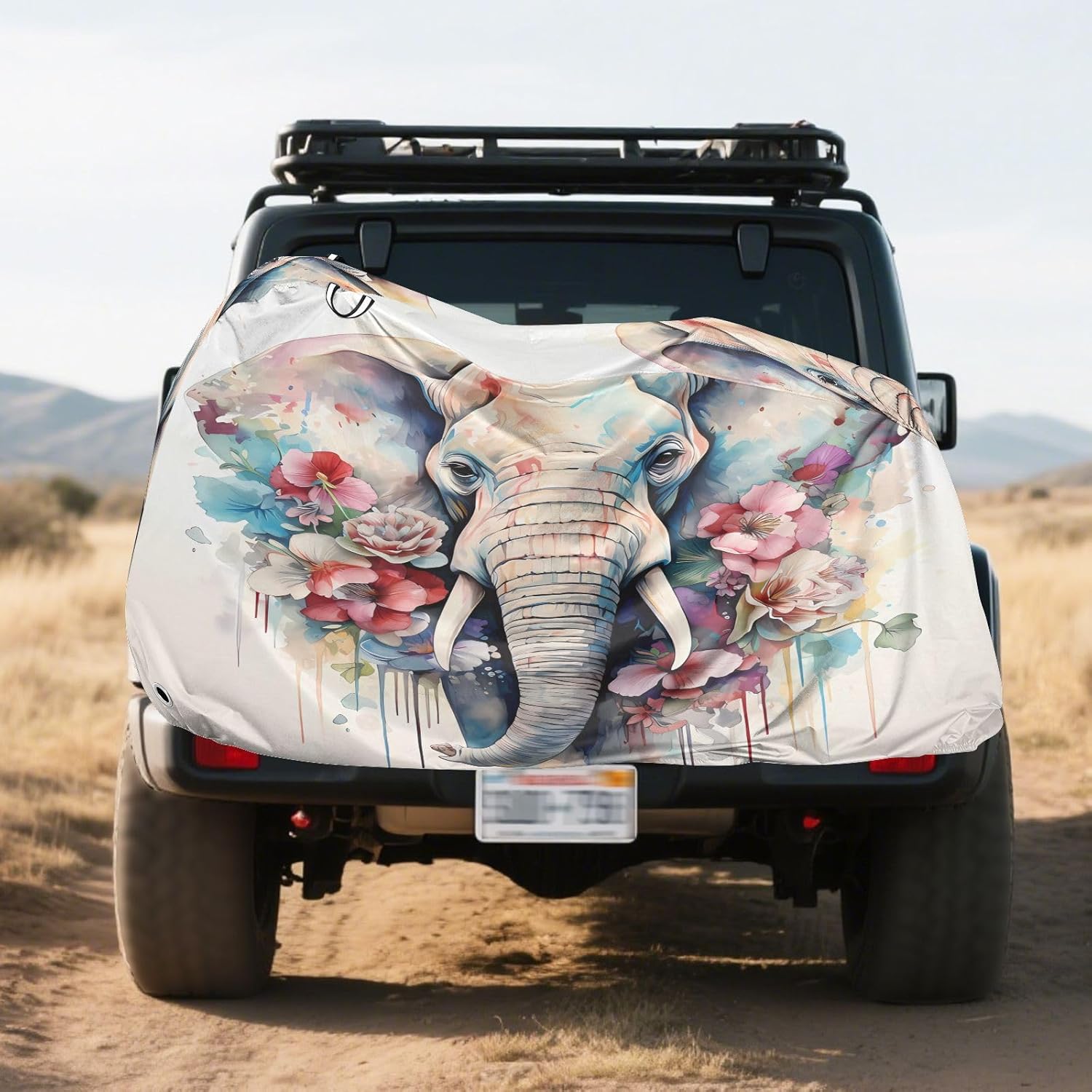 ALAZA Elephant Flowers Bike Cover Waterproof Outdoor Ebike Bicycle Covers Tarp Protection for 1/2 Bikes, Sun UV Dust Wind Proof