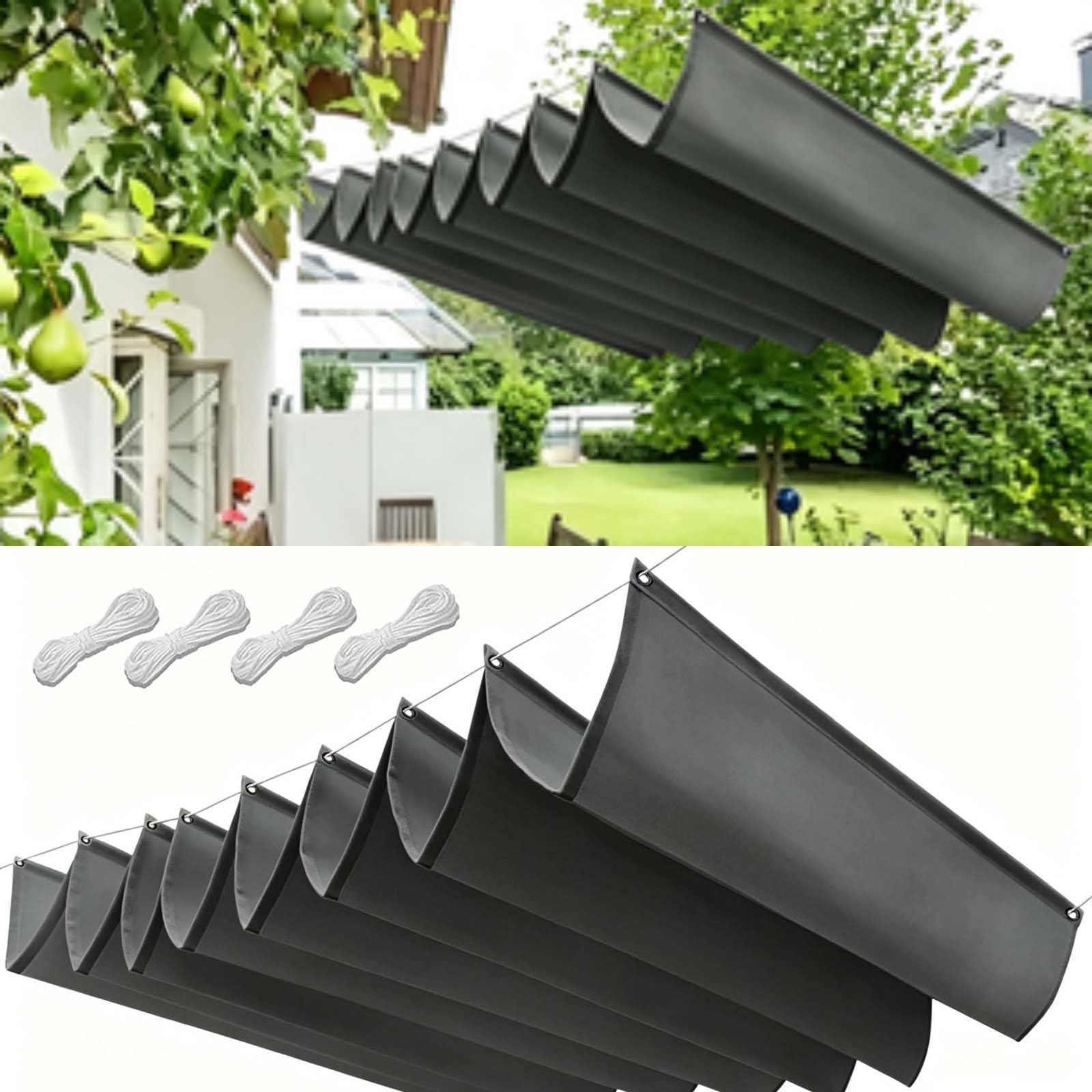 Filet bâche ombrage 130x440 cm imperméable gris foncé pour balcon terrasse protection uv solaire