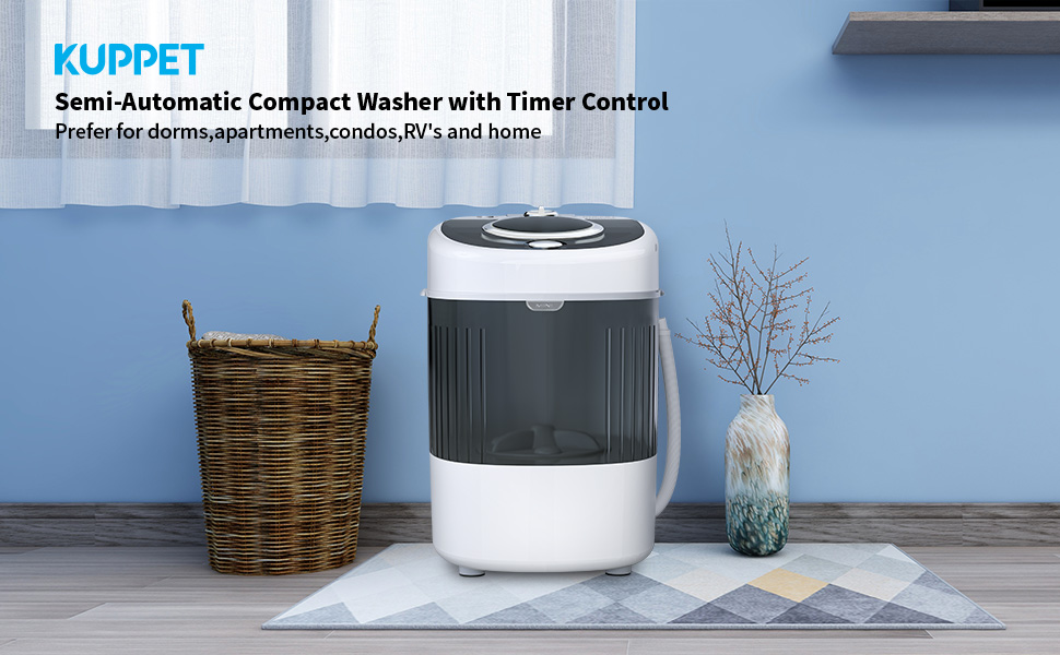 KUPPET Mini Portable Washing Machine, Small Washer, 3.5 kg, Small Semi
