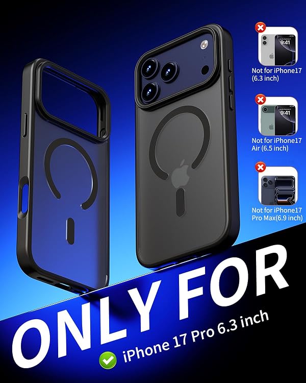 DecaStars Magnetic for iPhone 17 Pro Case, Translucent Matte, Black by DecaStars - Used condition - Image 2