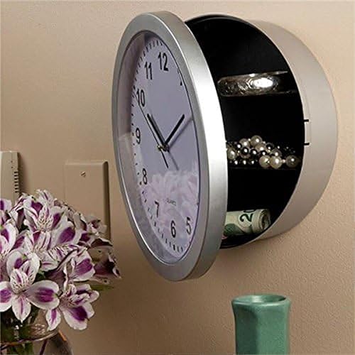 Miniatura 6 de Reloj de pared con caja fuerte oculta, reloj de pared secreto de plástico de 10 pulgadas para decoración de sala de estar, reloj de decoración