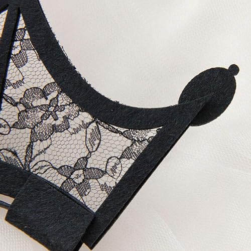 Miniatura 9 de Lurrose Diadema de encaje negro Queen para Halloween, tiara corona, aro para el cabello, cosplay, fiesta, accesorios para el cabello para mujer