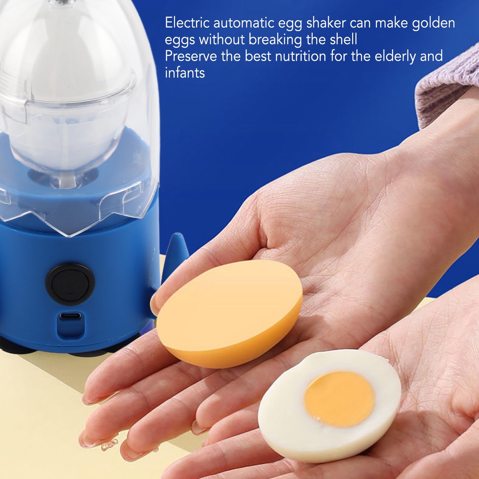 FLEXMAN Electric Automatic Egg Shaker, Golden Egg Maker, Portable Egg Spinner Scrambler in Shell, Eggs Yolk White Mixer for for Making Golden Egg Sandwiches, Egg Pudding, Egg Salad, Boiled Golden Eggs