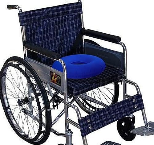 Miniatura 4 de Asiento de cojín de dona, cojín inflable de anillo con bomba, almohada de asiento de hemorroides, cojín de asiento redondo para sillas de ruedas
