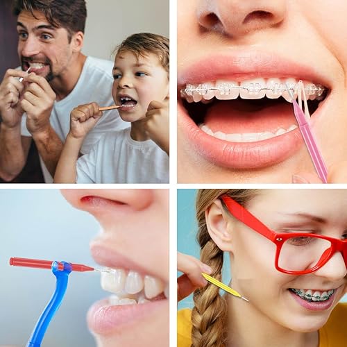 Miniatura 7 de 75 piezas de cepillos para dientes dentales dentales hilo dental cepillo palillo de dientes para limpieza interdental, herramienta de limpieza