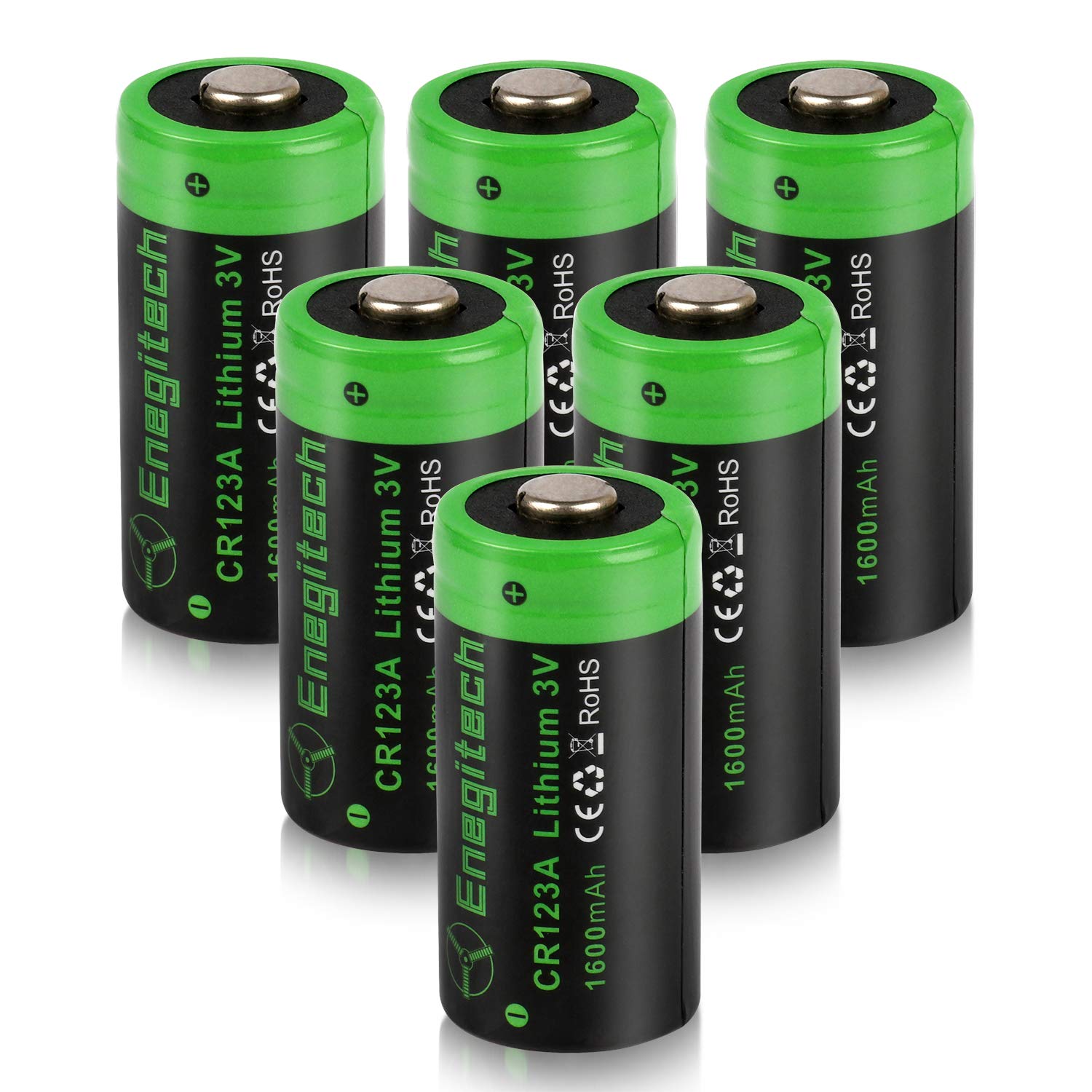 Enegitech CR123Aリチウム電池 123A 3Vバッテリー 1600…