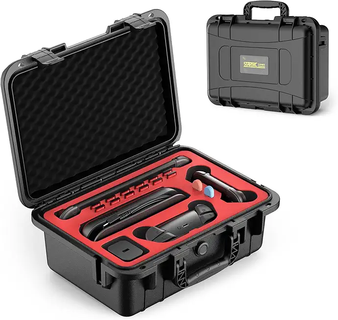 Hartschalen Tasche für Nintendo Switch 2, Professional Deluxe IP67 wasserdicht, weich gefütterte Hartschalen Tragetasche für Nintendo Switch 2 Console Pro Controller und Zubehör (Schwarz)