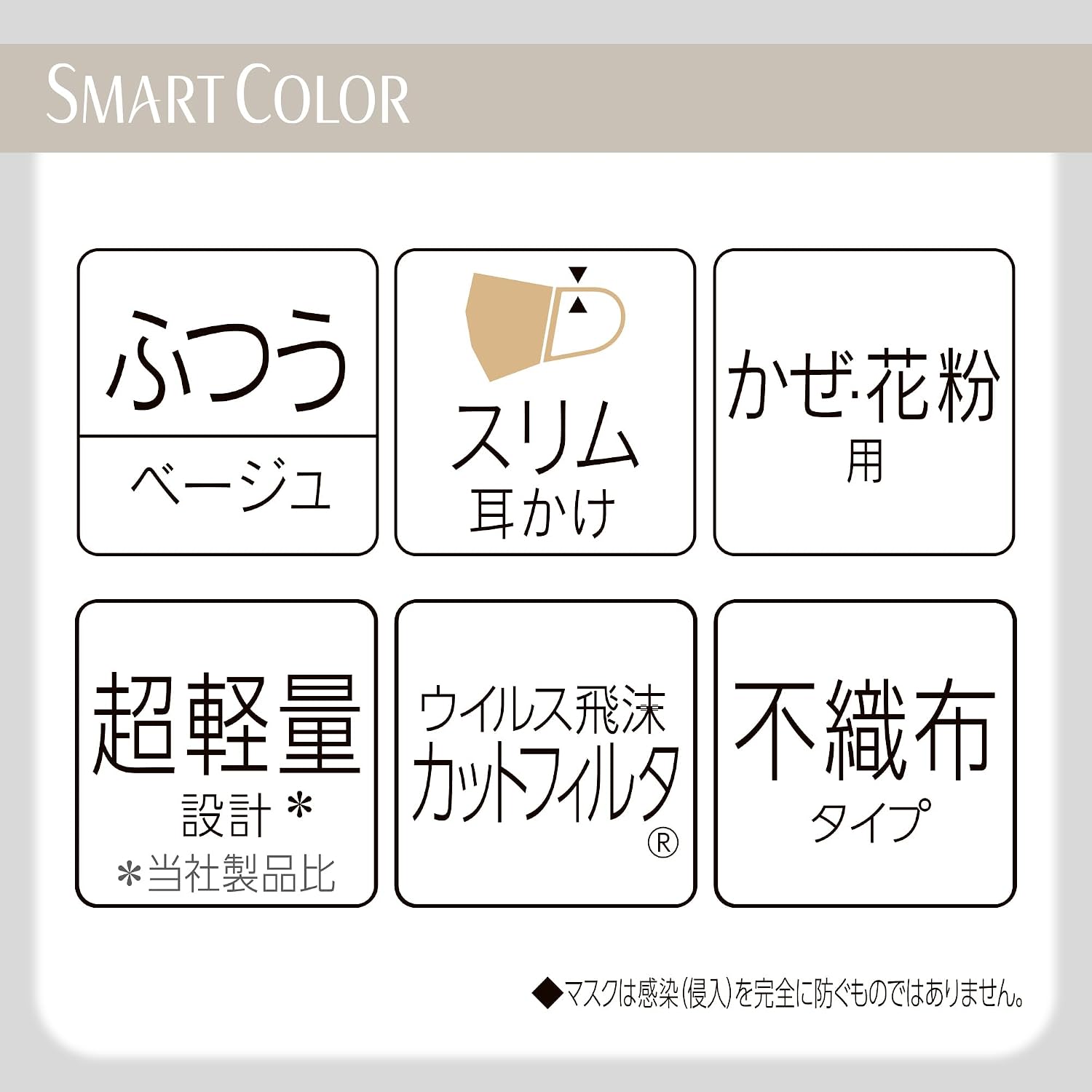 Супер Удобная маска Smart Color Натуральная бежевая нетканая маска для защиты от простуды и пыльцы растений обычного размера, 20 шт., Всесезонная цветная маска [совместима с PM2.5] (фильтр для удаления вирусов) [Завершена проверка соответствия стандарту JIS] [Обозначение члена Национальной ассоциации производителей масок]Unicharm, фото 8