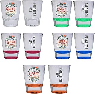 Panguitch Utah The Great Outdoors Camping Adventure Souvenir Round Shot Glass (Red, 1)