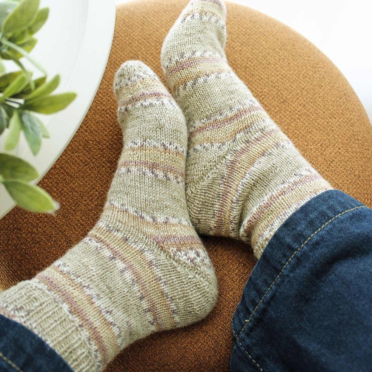 myboshi Strickset Socken Spokane für Anfänger, inkl. mysocks, 4-fädige Sockenwolle, Nadelspiel, Anleitung, Label, 75% Schurwolle, 25% Polyamid Beige (Strandhafer) mit Nadelspiel