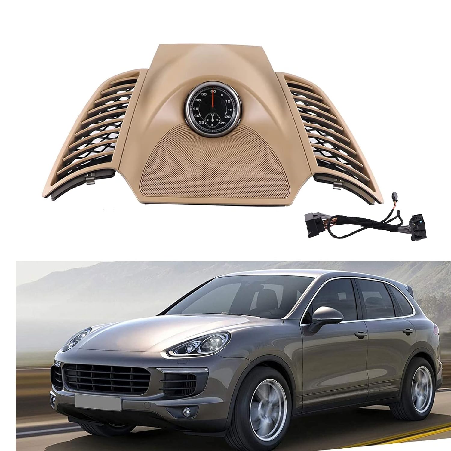 Car Stopwatch for Porsche Cayenne 958 92A 2011-2017,Car GPS Speedometer Clock Pane Chrono Interior Dashboard Center Clock Compass Time Electronic Accessional