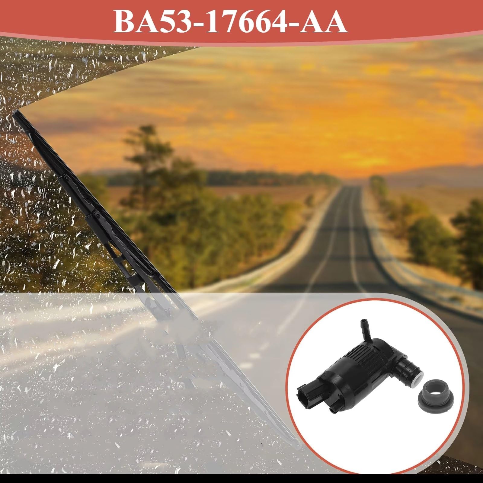 Pumpe Scheibenreinigung Kompatibel Mit Ford Für Ranger 2019–2023 Für Super Für Duty 2017–2022 Auto-Scheibenwaschflüssigkeitspumpe Tülle BA5317664AA