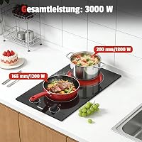 Karinear 2 égőfejes elektromos főzőlap 30 cm, 3000 W, fekete üveg 3