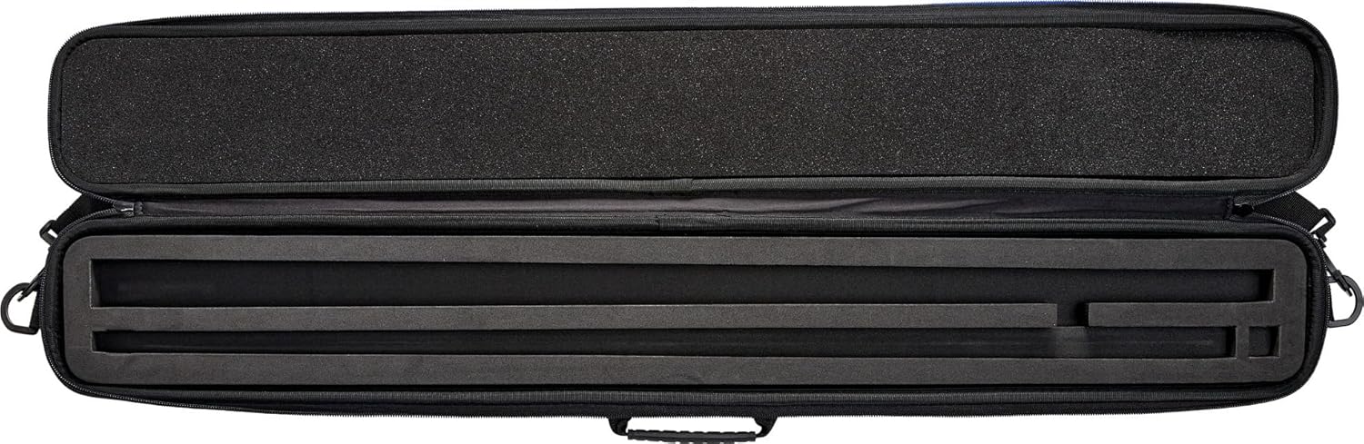 Casemaster Parallax Plus Pool Cue Case, Holds 1 Butt and 1 Shaft, Foam-Lined Pool Stick Case, 600D Oxford Fabric, Chalk Slot, Black