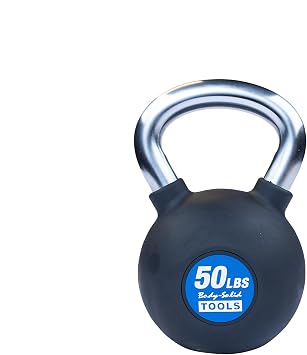 Body-Solid Tools KBZ Cast Iron Kettlebells with Rubber Coated Colored Weight and Non-Slip Handle, Kettlebell for Strength Training Home and Commercial Gym Equipment
