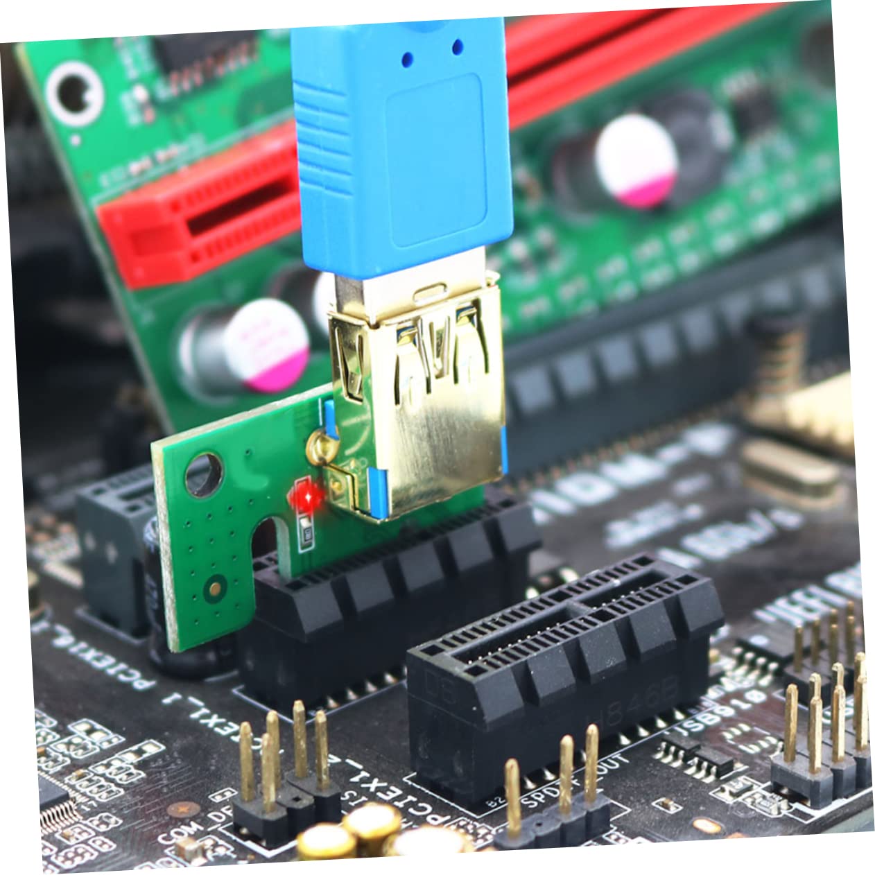 Hemoton 1set Pci-e to Adapter Digital Display and Led for Gpu Mining and Easy to Install Pcie