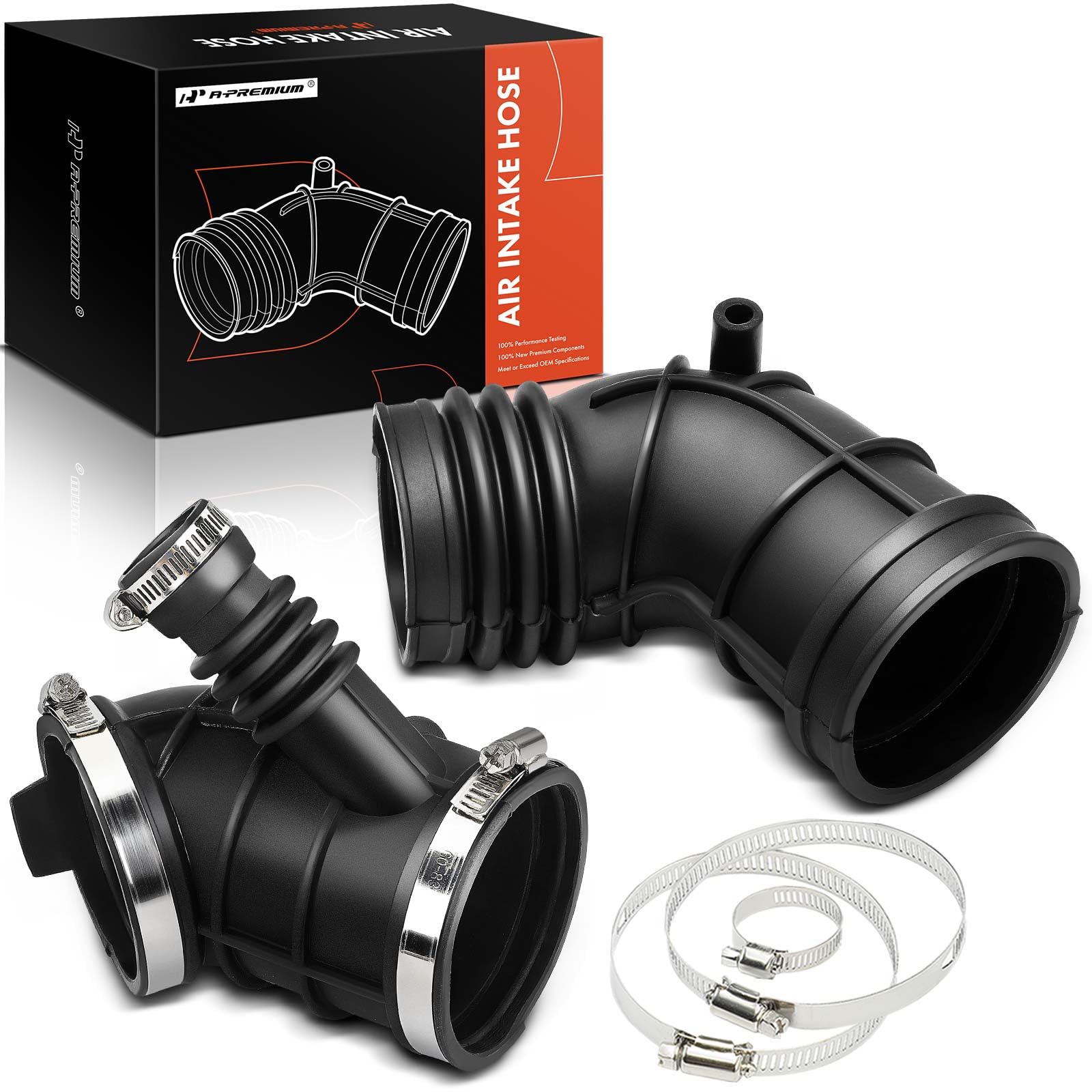 A-Premium 2PCS Air Intake Hose Tube [fit DOHC, 6Cyl 2.2L 2.5L 2.8L] Compatible with BMW [E46] 320i 325i 325xi 01-05, 325Ci 01-06, 323i, 323Ci & [E36] Z3 1997-2000, Replace# 13541435627 13541705209