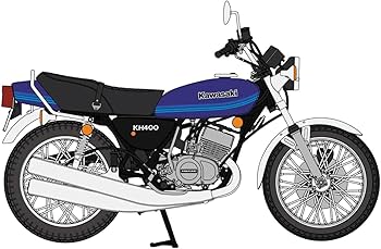 1/12スケール　カワサキKH400ノーマル　プラモデル完成品 1/12スケールカワサキKH400プラモデル完成品(スポークは細い物に