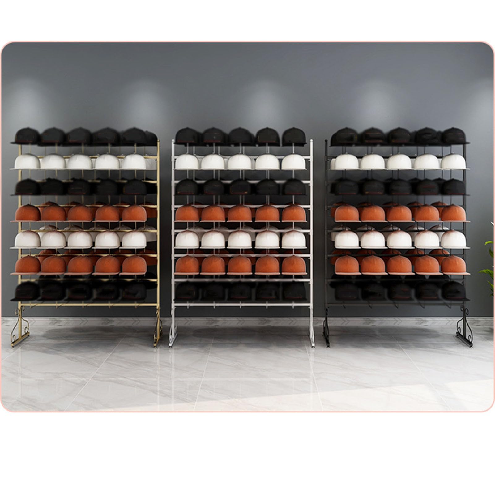 JYHHCYS Estante De Exhibiciu00f3n De Sombreros Dorados Para