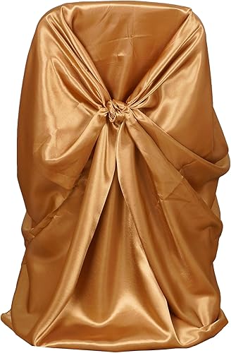 Miniatura 8 de Efavormart - Fundas para sillas de fiesta, 1 unidad, de satén, con lazo, universal, para banquetes de boda, plegable, para sillas de comedor, fundas