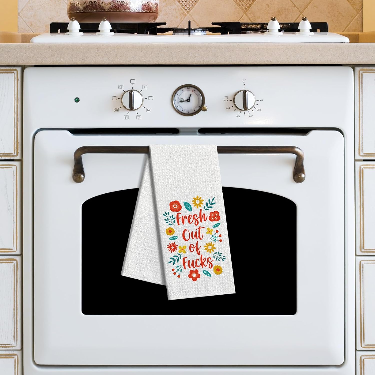 zcyhtqp Fresh Out of Fucks,Funny Kitchen Towels,Funny Dish Towels with Sayings,Dish Towels for Kitchen Decor,Chef Gift,Kitchen Gift for Women, New Home Housewarming Gifts - Image 3