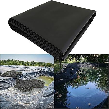 Image Garden Pond Liner Large Pond Liner Black Tear Resistant Impermeable, HDPE Foldable Pond Liner Underlay (Color : Black, Size : 3x9m)