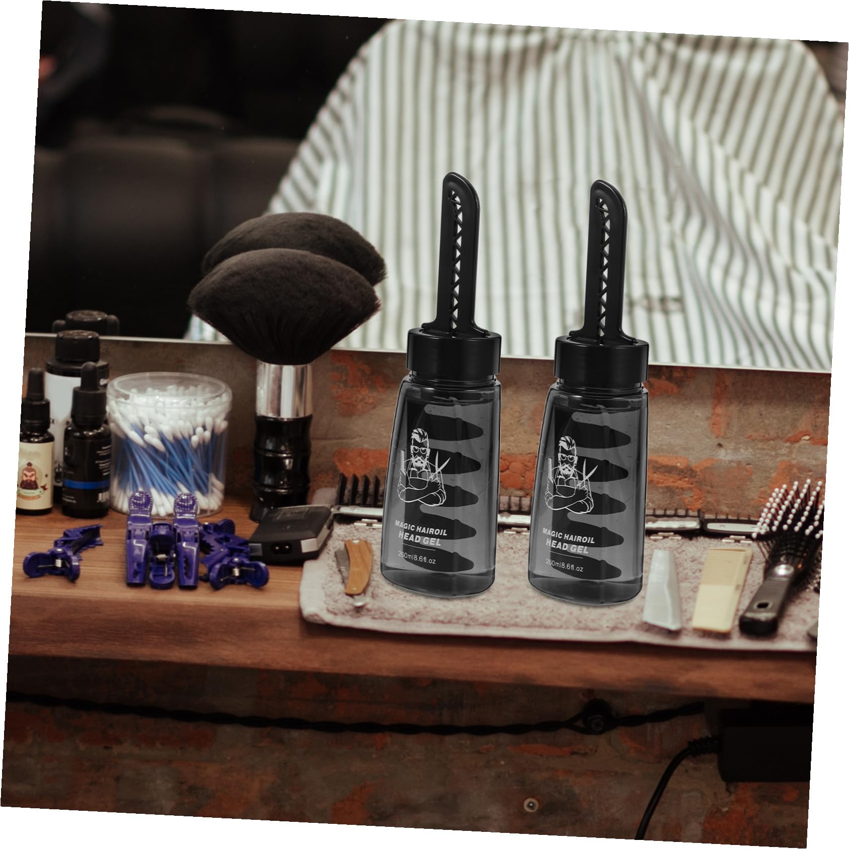 3 Stück-pack Applikatorflaschen für Haargel 260ml Schwarz aus Kunststoff Tragbar und Leichtes Auftragen für Haarstyling bei Männern und Friseuren