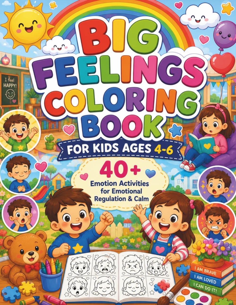 Big Feelings Coloring Book for Kids Ages 4-6:: 40+ Emotion Activities for Emotional Regulation & Calm