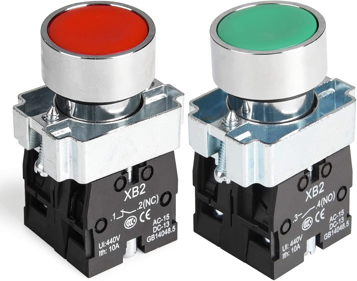 APIELE 2PCS 22MM Momentary Push Button Switch