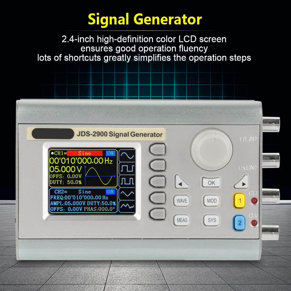 Générateur de signaux, JDS2900 DDS Générateur de signaux Compteur Source de signal numérique Contrôle numérique Fréquence sinusoïdale Dual-channel(Prise EU 15 MHz)