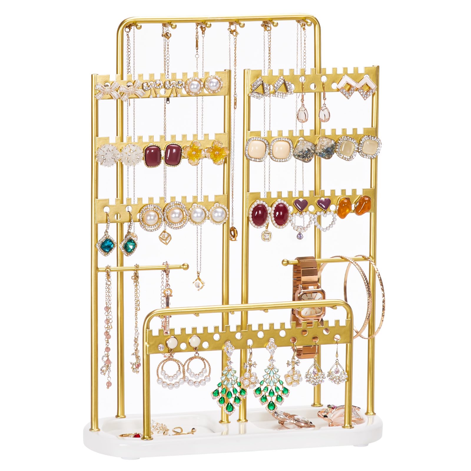 Homde Jewelry Organizer Holder Metal: Office Women’s Elegance - Large Jewelry Tree with Necklace Earring Bracelet Rack