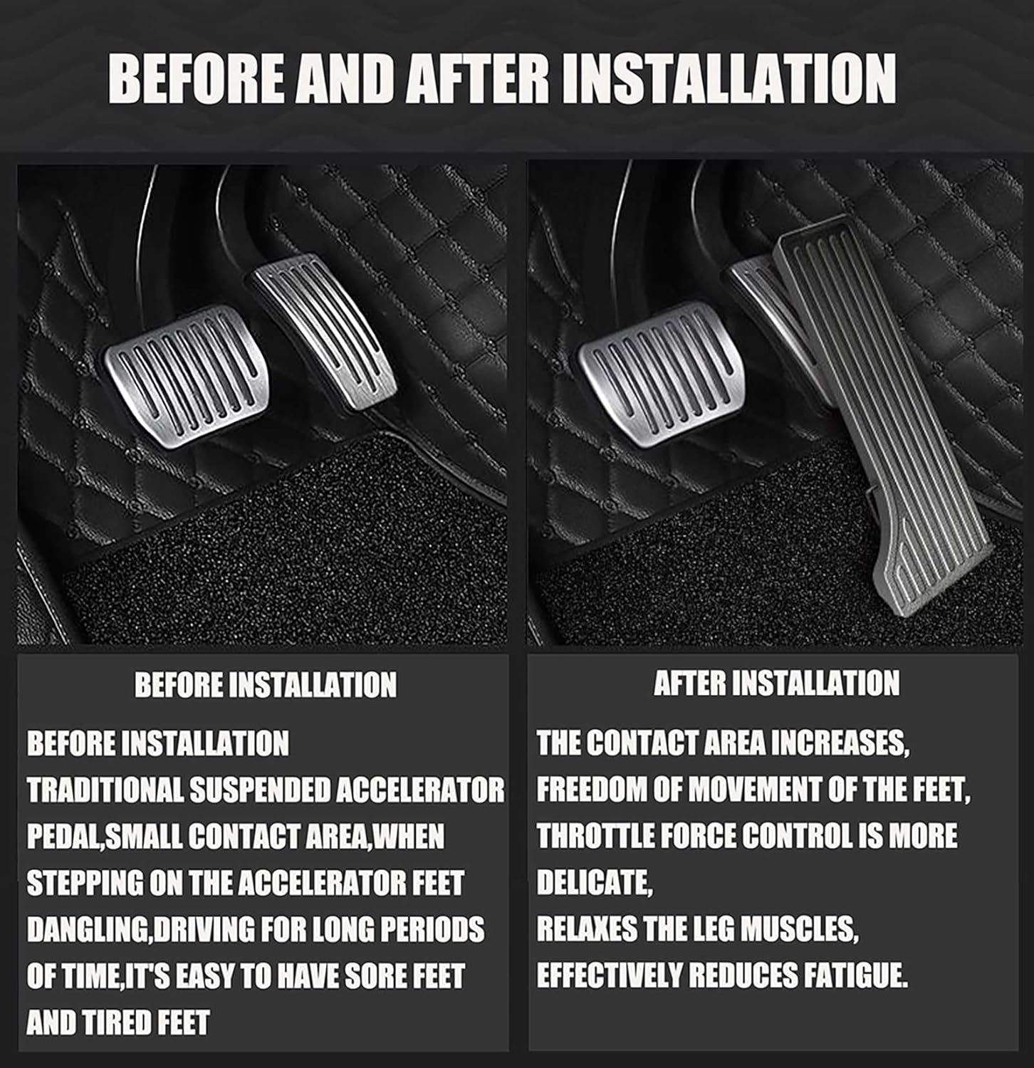 Car Pedal Extenders-Refit Floor Type Gas Pedal, Universal Model Reduce Fuel Consumption Advanced Gas Pedal Extenders for Various Vehicles, Offer Better Handling and Comfort