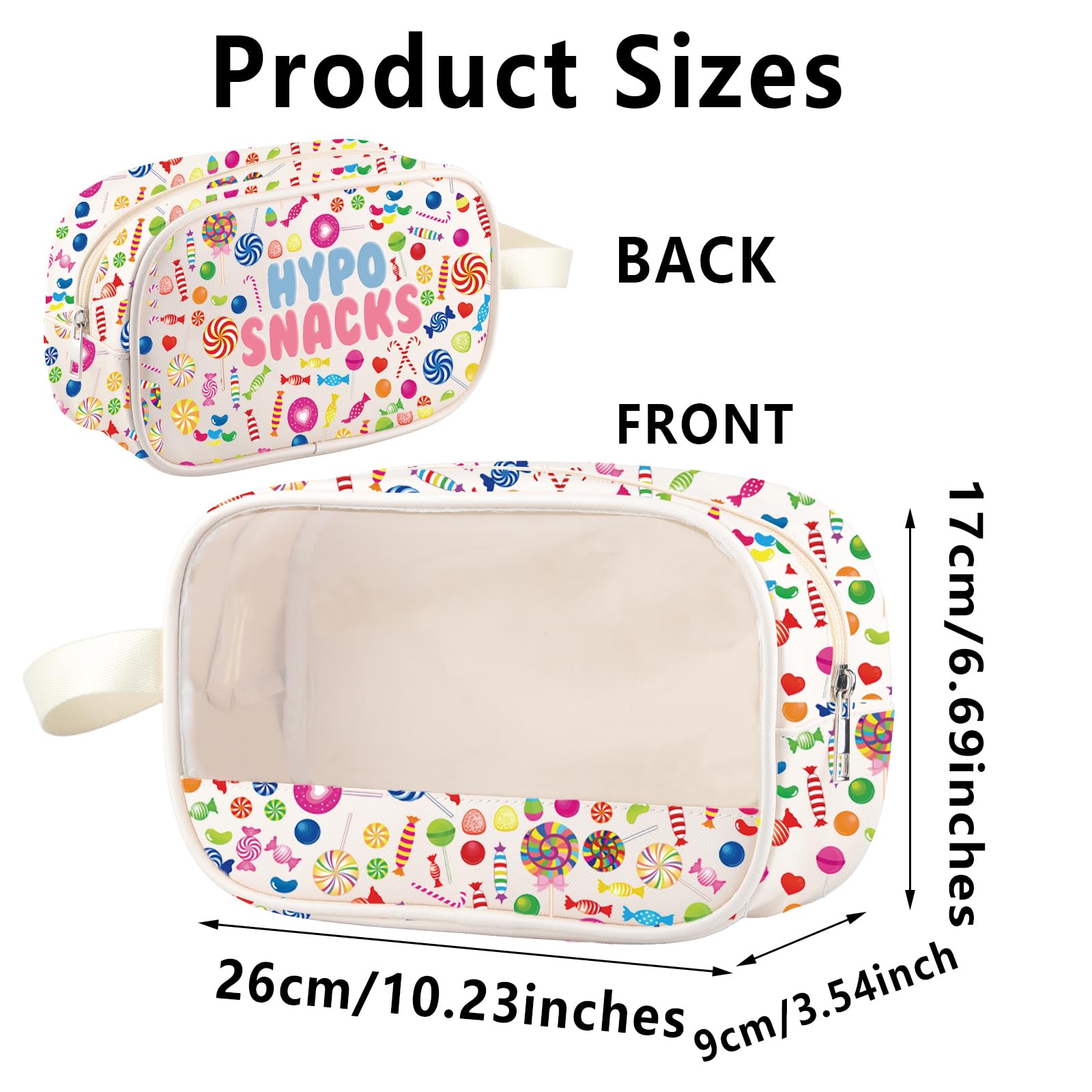 MYSOMY Type 1 Diabetes Snack Bag Hypo Snacks Bag Emergency Snacks Kit T1d Warrior Gift Diabetic Supply Kit Diabetes Insulin Bag (HypoSnacks clear2) - Image 2