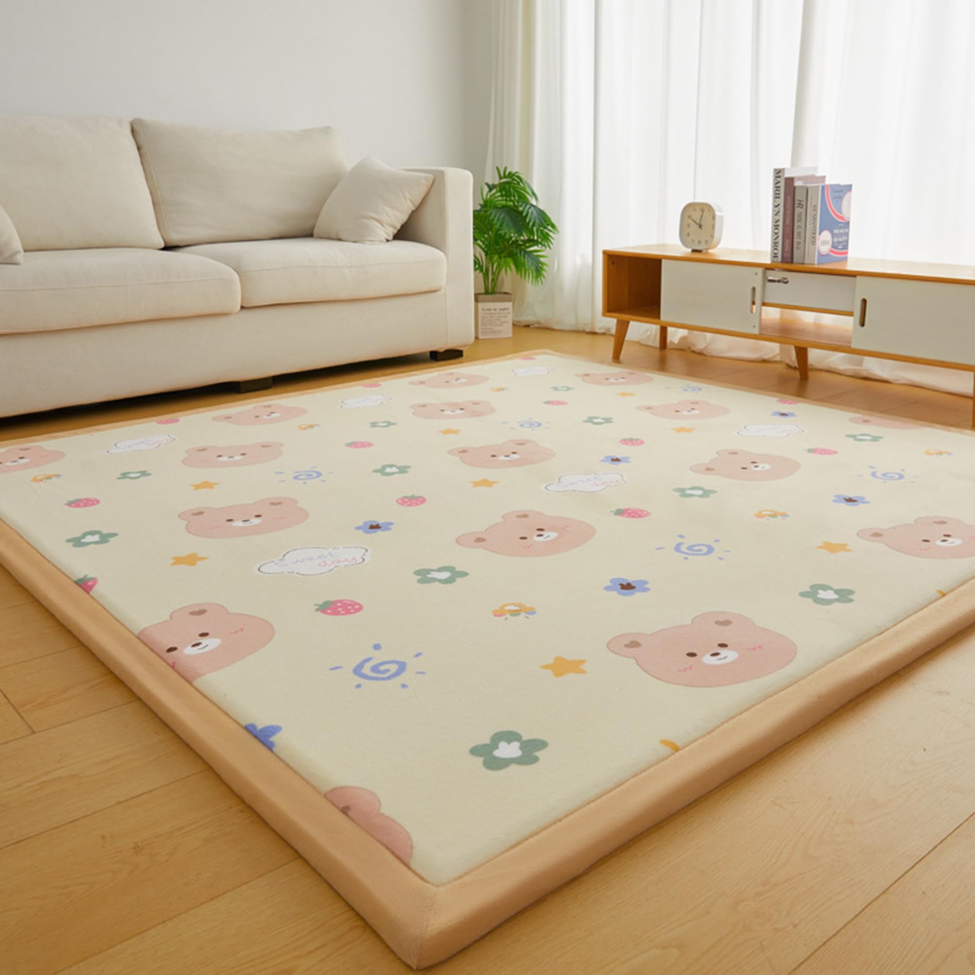Tapis en peluche douce lavable pour chambre enfant et grand salon