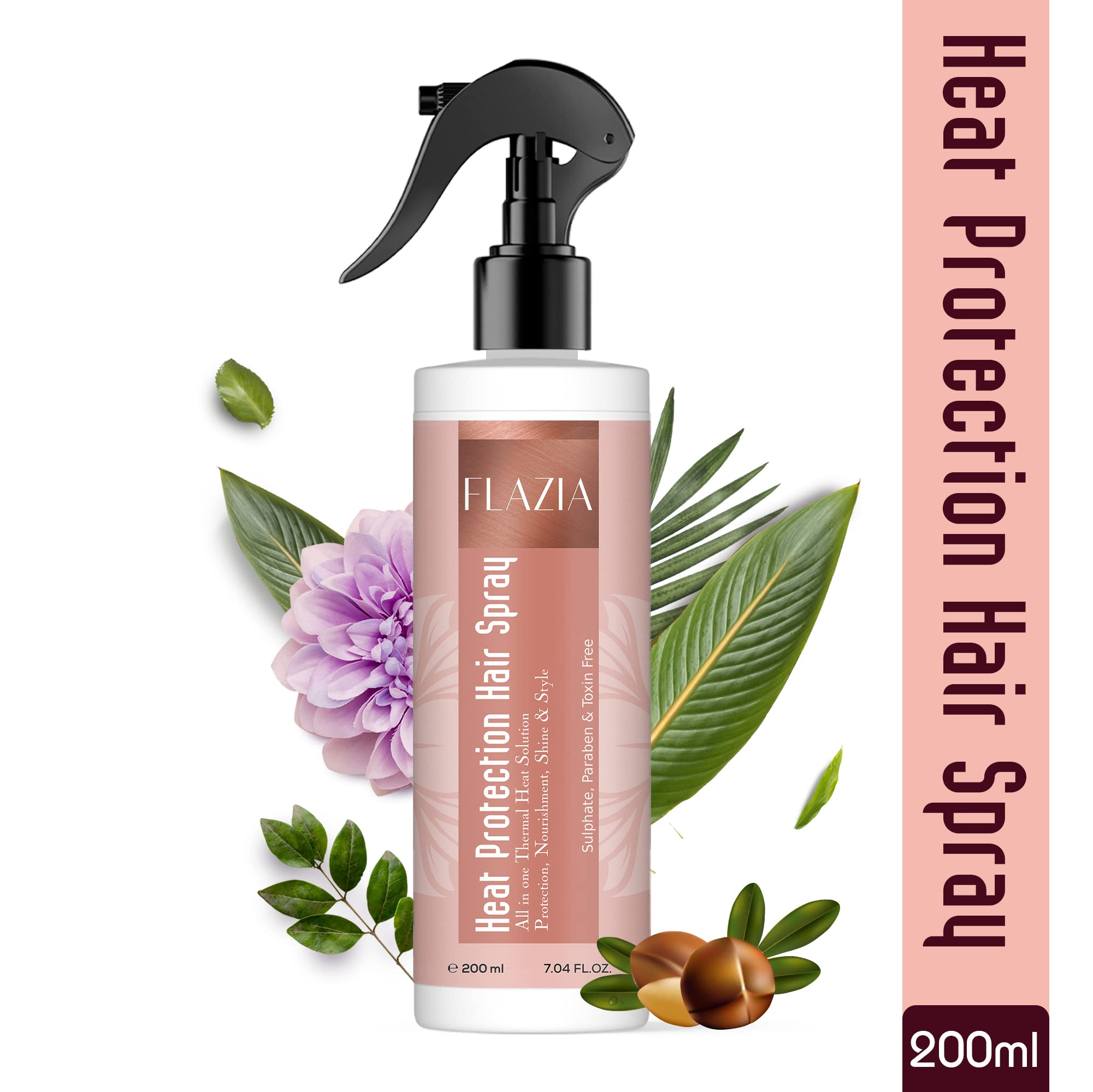 FLAZIA Natural Heat Protection Hair Thermal Spray, Men & Women