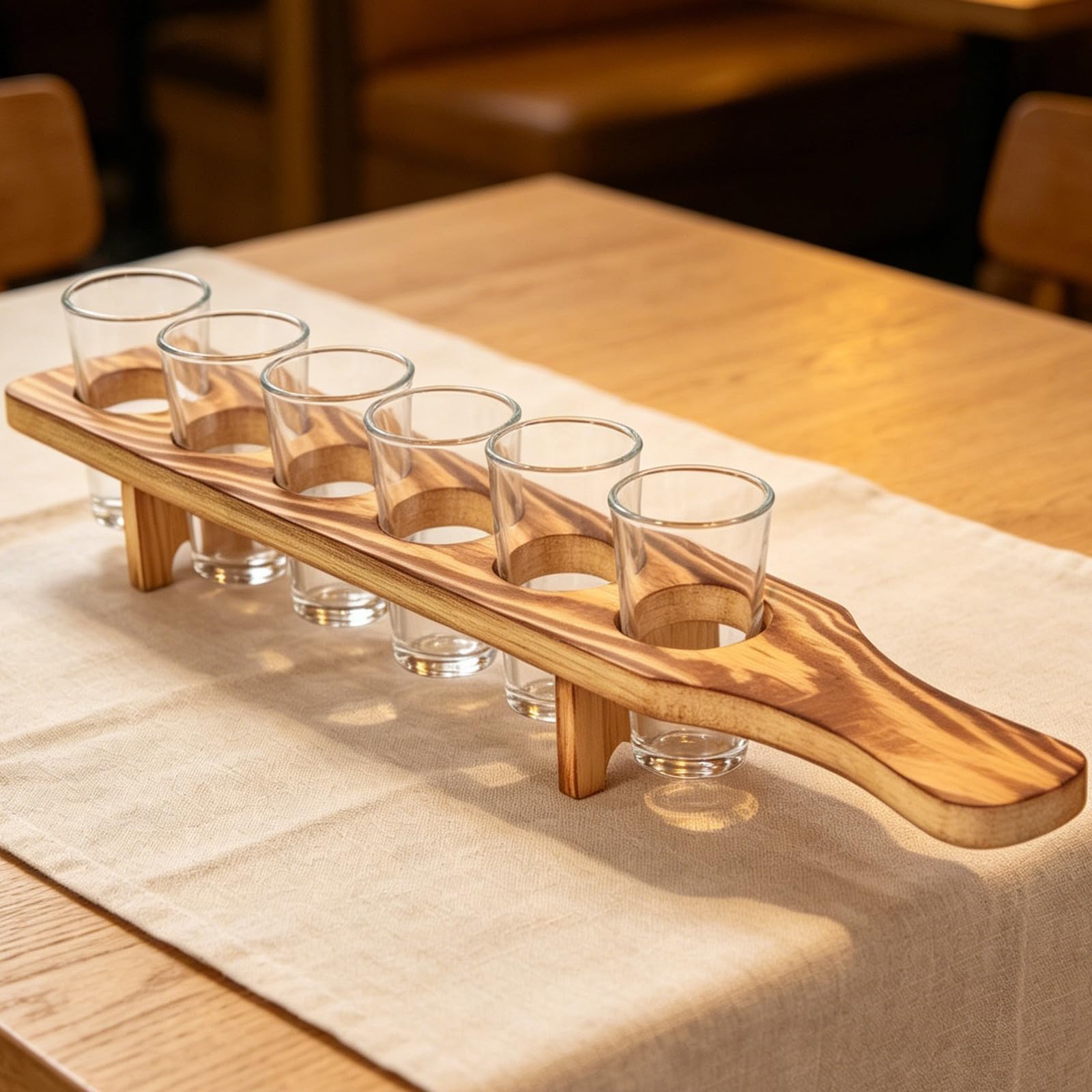 jojofuny 2 Ensembles Ensemble de Verres à Shot en Verre Transparent avec Verseur Précis, Plateau en Bois Robuste pour Bar à Domicile, Organisation Élégante et Rustique, Capacité 1,5 Oz