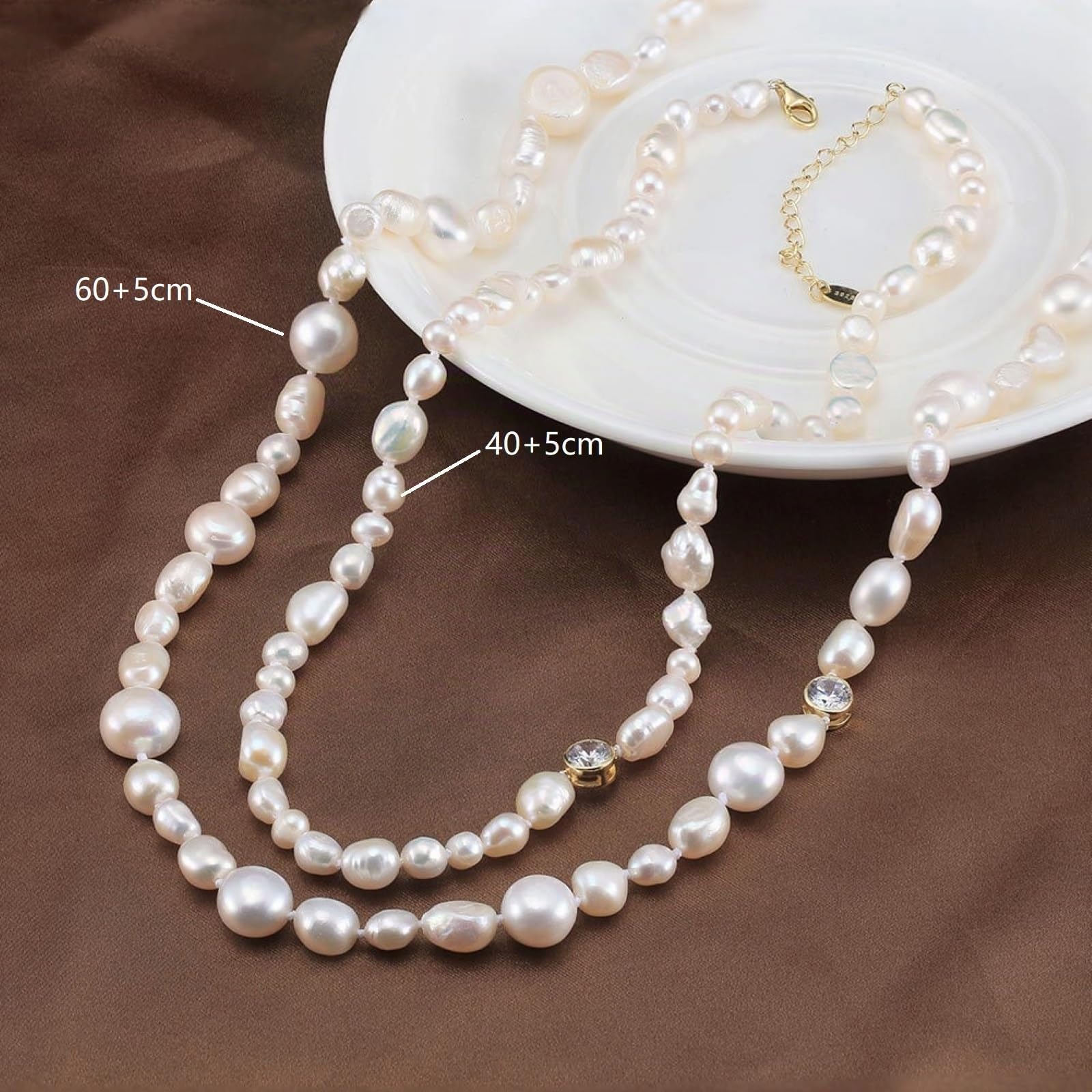 collana di perle barocche naturali d'acqua dolce, bianche, regali per donne ragazze