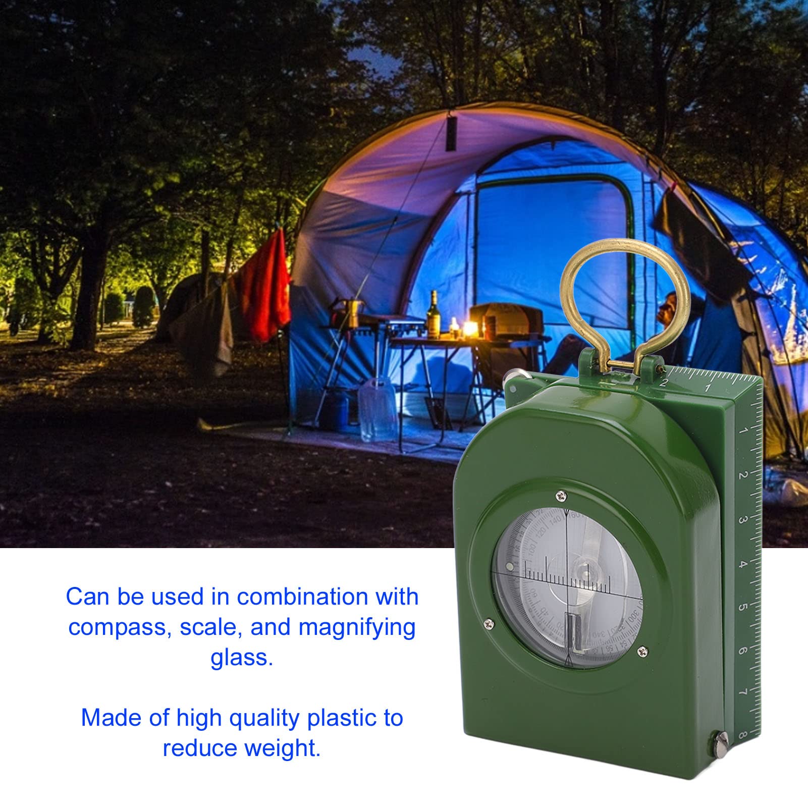 Boussole de Survie en randonnée, Boussole Lensatic avec étui de Transport, Conception entièrement scellée, réutilisable pour Le Camping, la randonnée
