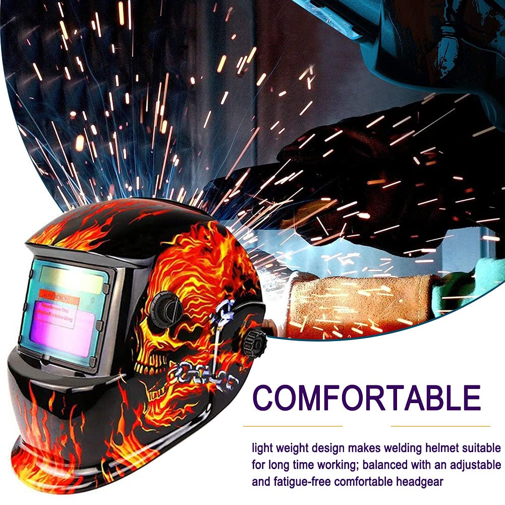 Mascara Soldar,Mascara De Soldar Casco de soldadura de soldadura solar solar de soldadura Casco protector para la cabeza con capucha eléctrica SHADE ARC Soldador de seguridad