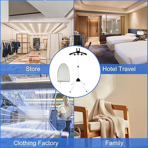 Miniatura 6 de Juego de soporte de vapor de hierro, perchero de mano para ropa, vaporizador de ropa de mano resistente, estante de alta ajustable, colgador de