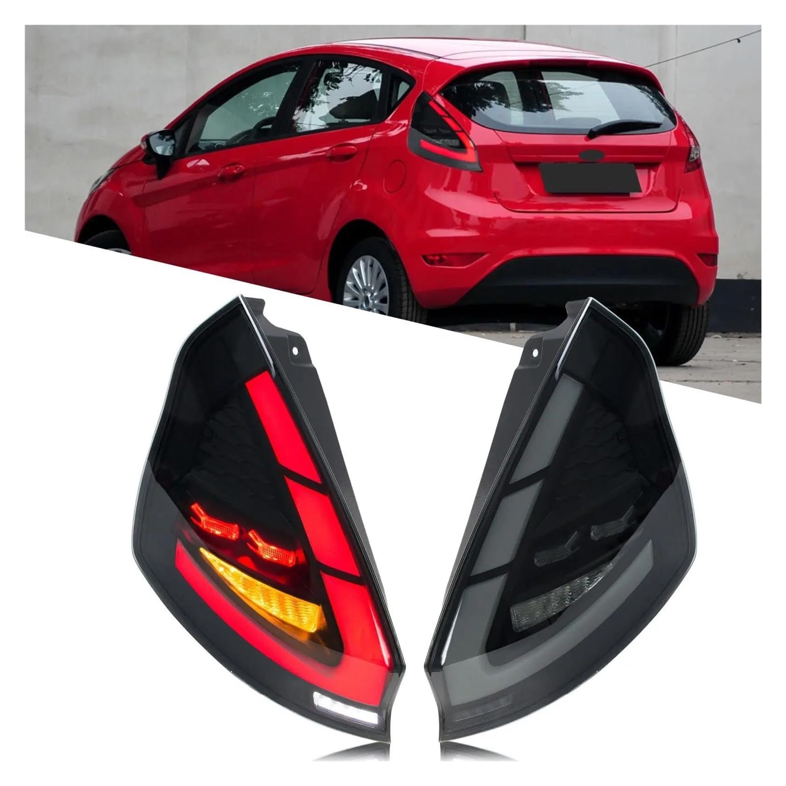 Luce Posteriore Auto per Ford per Fiesta MK7 MK7.5 2009-2020 Animazione di Avvio Indicatore di Direzione Sequenziale Gruppo Luci Posteriori Faro Posteriore