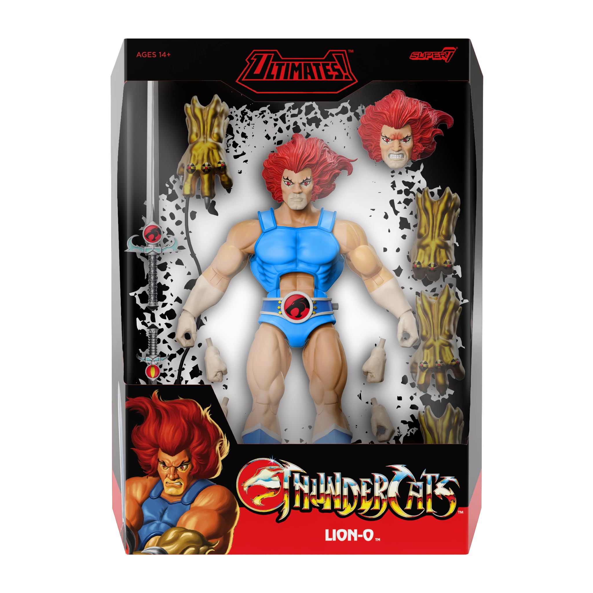 Super7 ULTIMATES! Sandercat Lion-O - Figura de acción de Gato Trueno de 7 Pulgadas con Accesorios, colección clásica de Dibujos Animados y Juguetes Retro