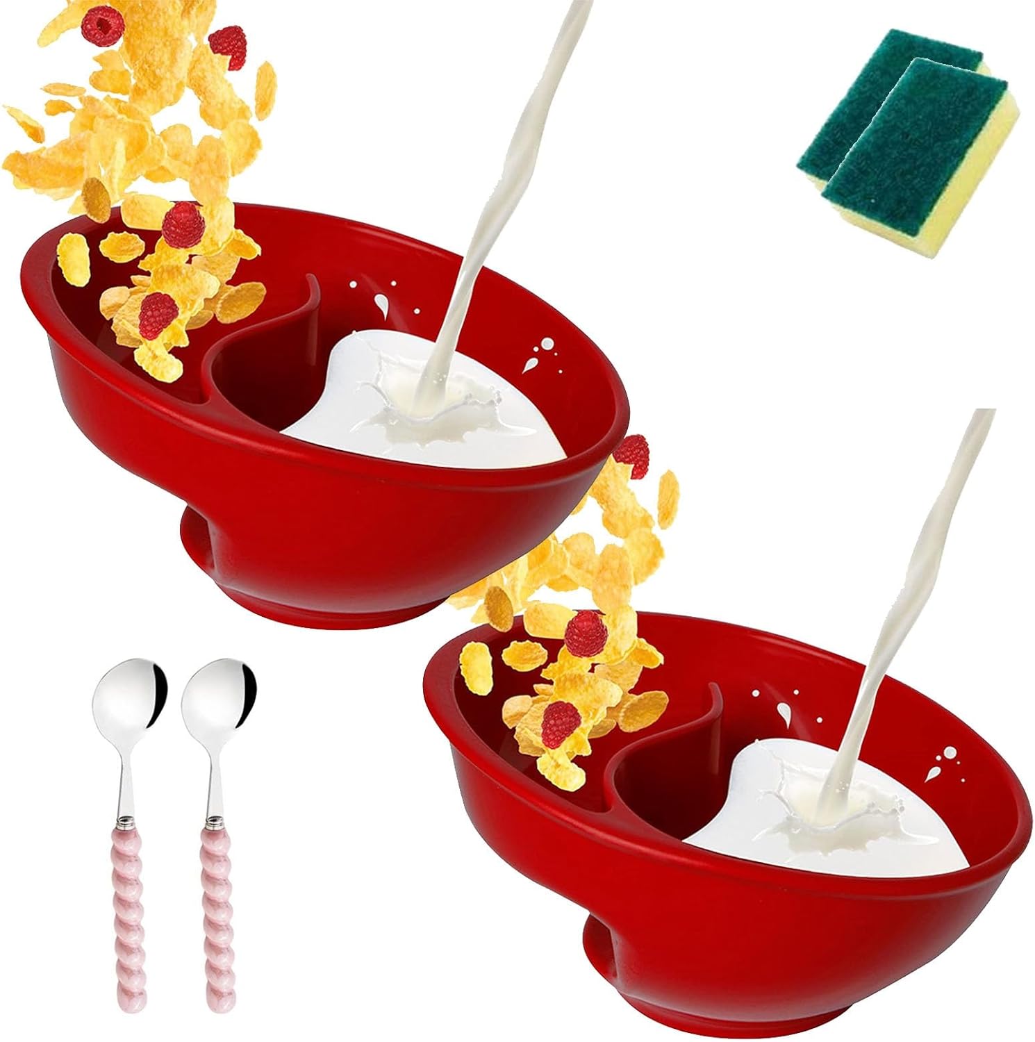 Cereal Separator Bowl, No Soggy Cereal Bowl, Divided