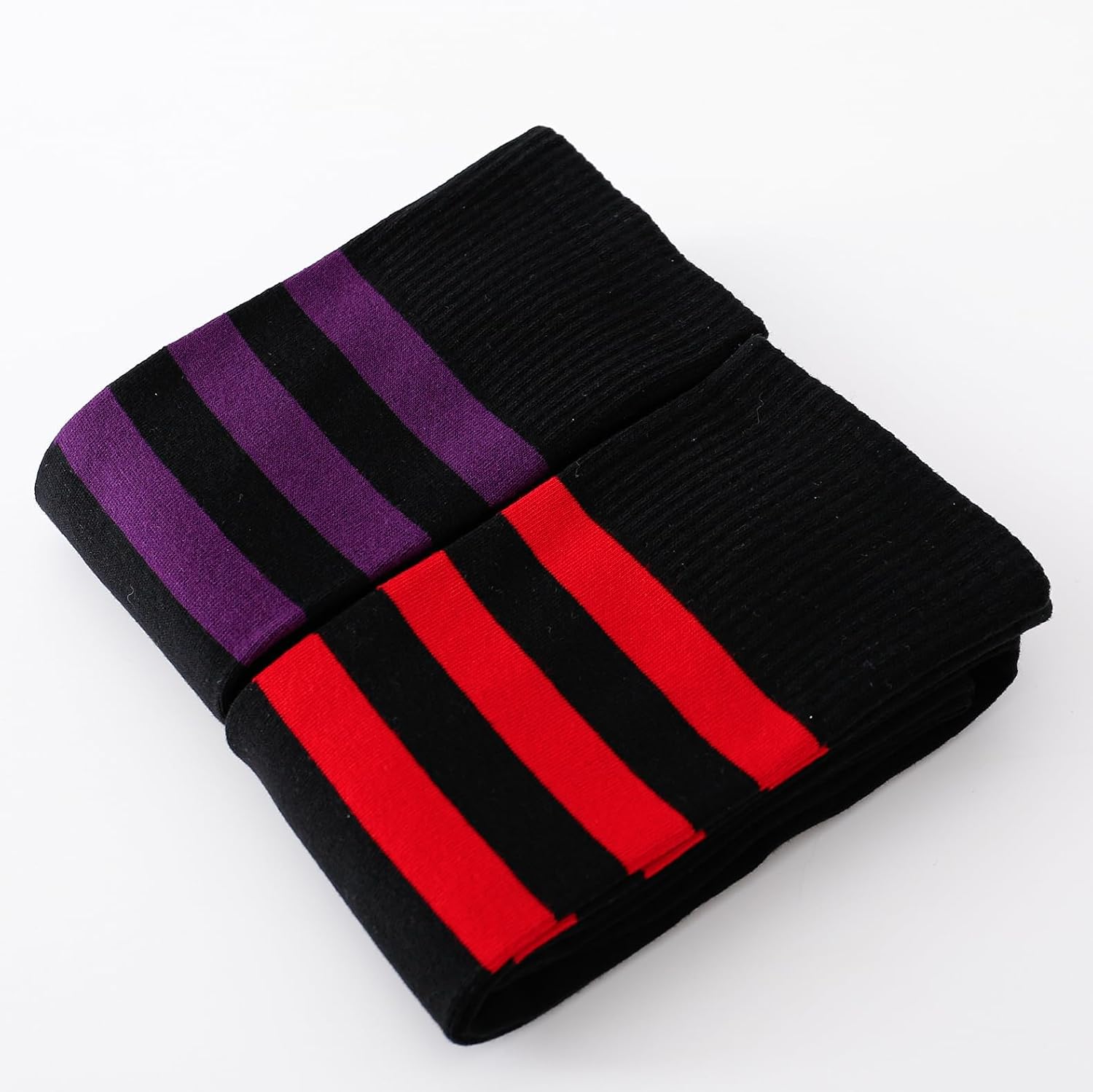 Kayhoma Extra Long Cotton Stripe Thigh High Socks Over the Knee High Plus Size Stockings…